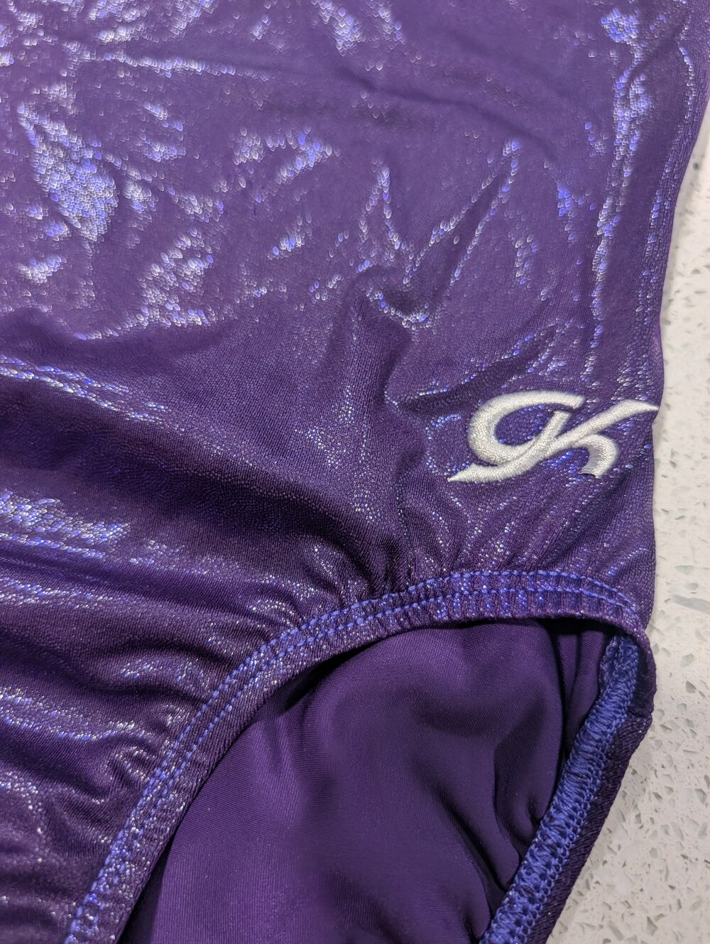 BEAUTIFUL GK Elite Adult Small Gymnastics Dance Leotard Purple Shiny MYSTIQUE - Picture 4 of 4